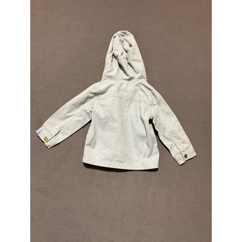 Little Lad Boys 24 Months Lightweight Jacket Grey‎ Orange Hooded Long Sleeve - Picture 6 of 6